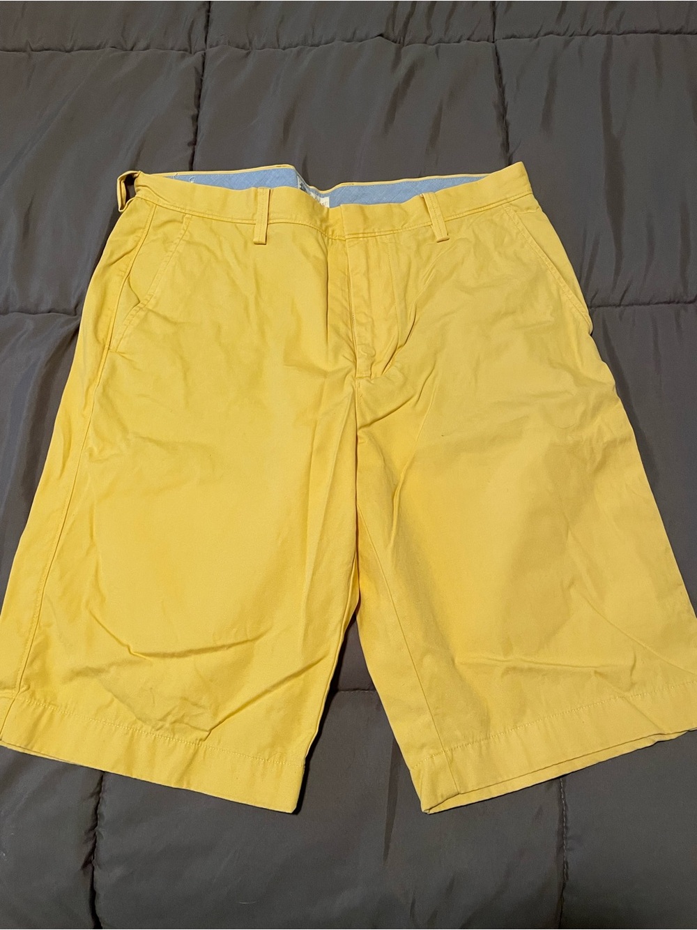 J. Crew Factory Bright Yellow Flat-Front Men’s Shorts